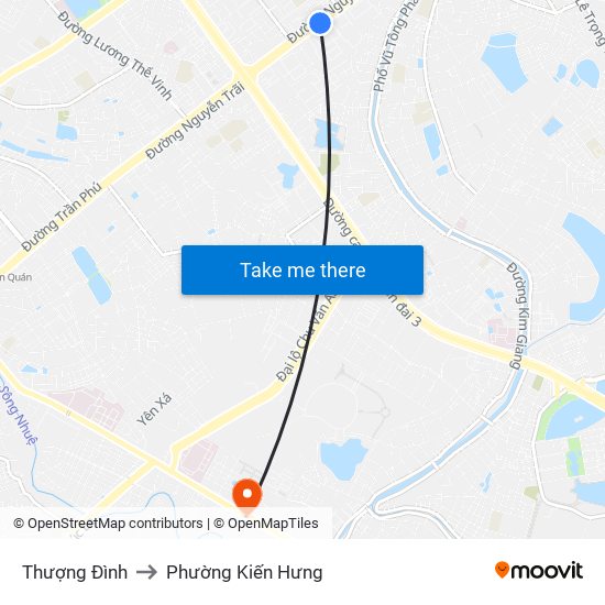 Thượng Đình to Phường Kiến Hưng map