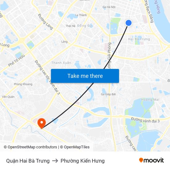 Quận Hai Bà Trưng to Phường Kiến Hưng map