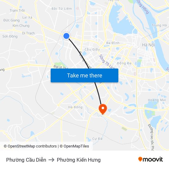 Phường Cầu Diễn to Phường Kiến Hưng map