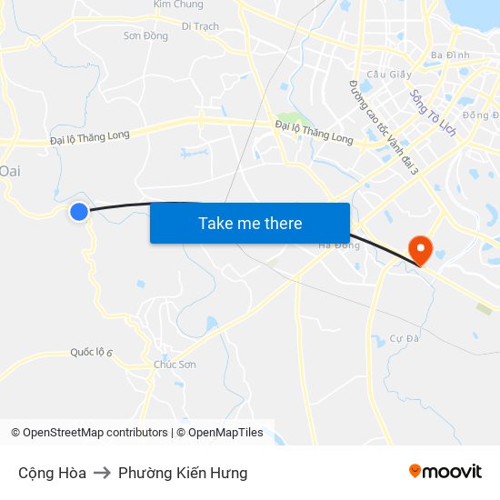 Cộng Hòa to Phường Kiến Hưng map