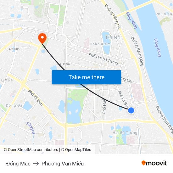 Đống Mác to Phường Văn Miếu map