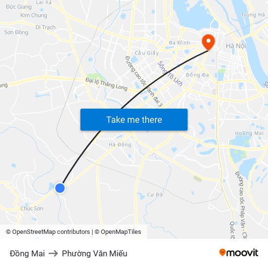 Đồng Mai to Phường Văn Miếu map