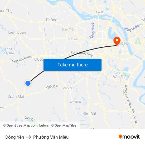 Đông Yên to Phường Văn Miếu map