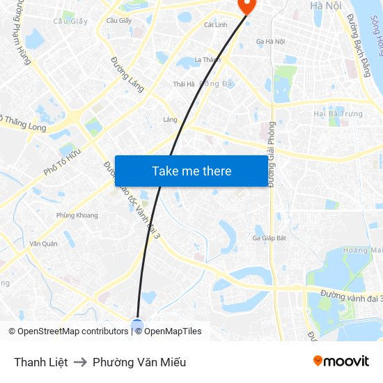 Thanh Liệt to Phường Văn Miếu map