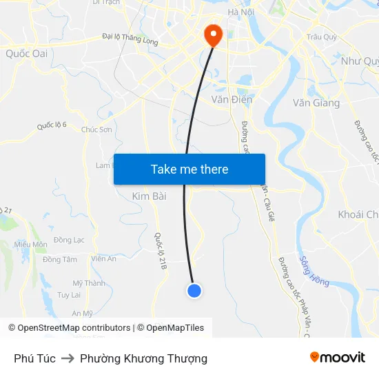 Phú Túc to Phường Khương Thượng map
