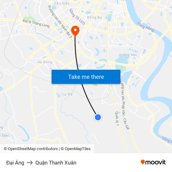 Đại Áng to Quận Thanh Xuân map