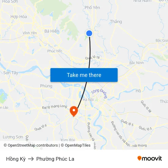 Hồng Kỳ to Phường Phúc La map