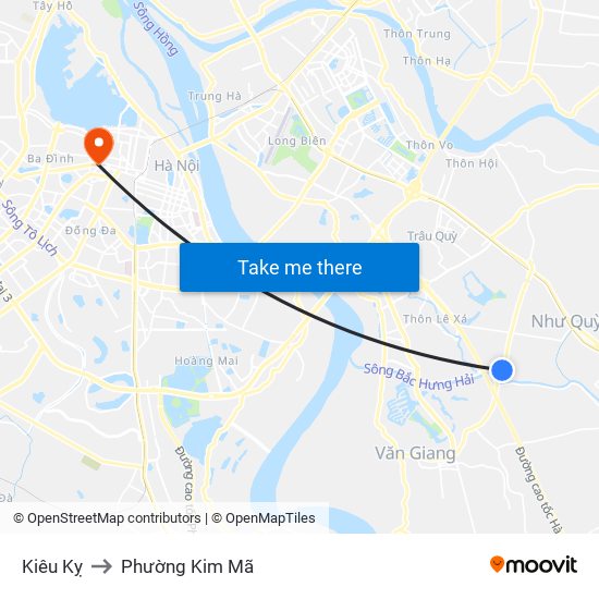 Kiêu Kỵ to Phường Kim Mã map