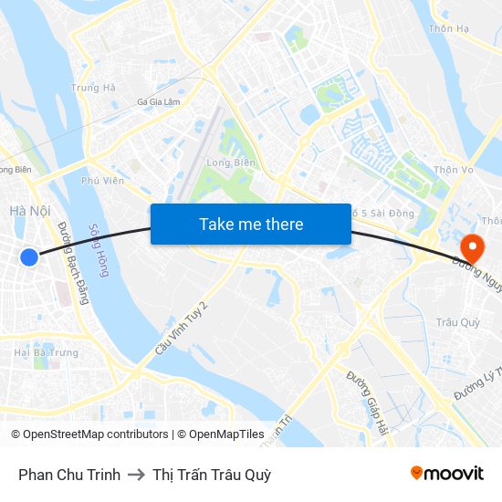 Phan Chu Trinh to Thị Trấn Trâu Quỳ map