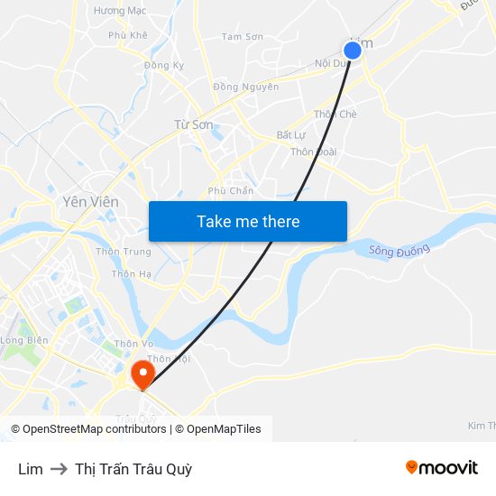 Lim to Thị Trấn Trâu Quỳ map