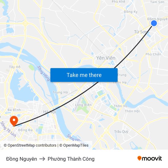 Đồng Nguyên to Phường Thành Công map