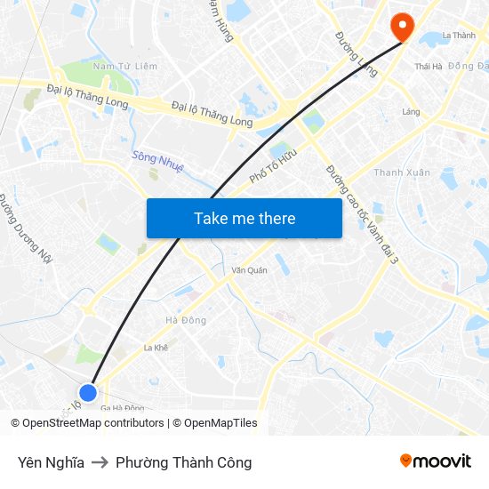 Yên Nghĩa to Phường Thành Công map