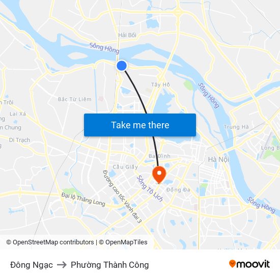 Đông Ngạc to Phường Thành Công map