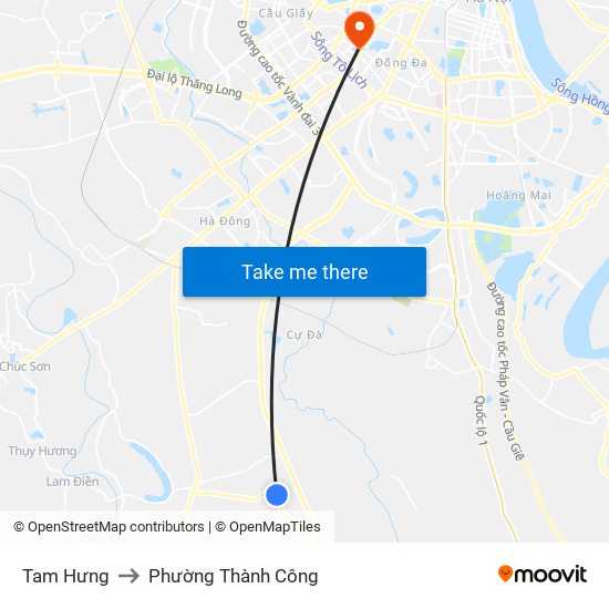 Tam Hưng to Phường Thành Công map
