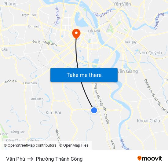 Văn Phú to Phường Thành Công map