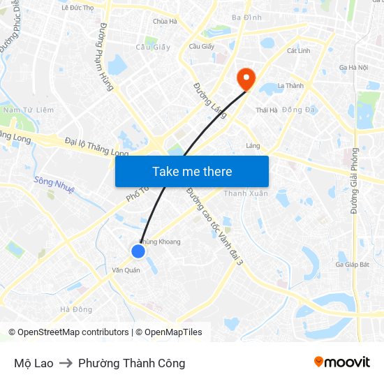 Mộ Lao to Phường Thành Công map