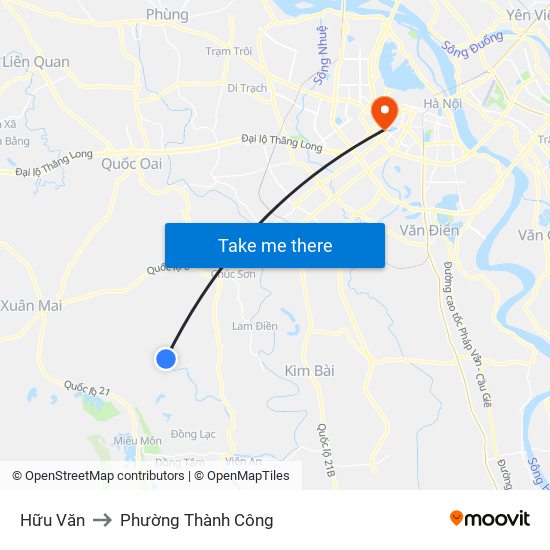 Hữu Văn to Phường Thành Công map