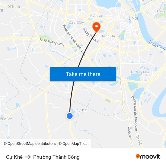 Cự Khê to Phường Thành Công map