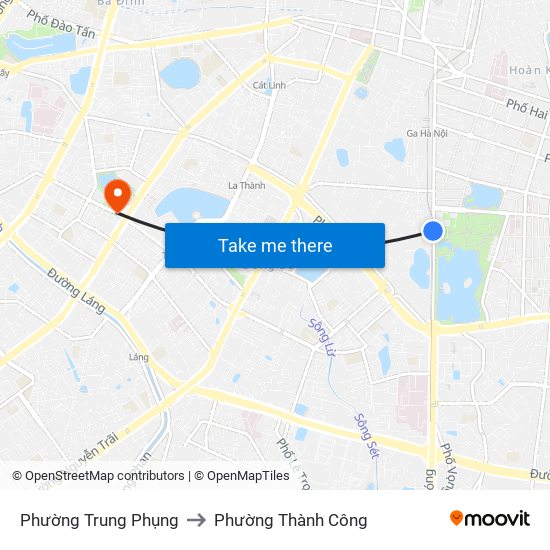 Phường Trung Phụng to Phường Thành Công map