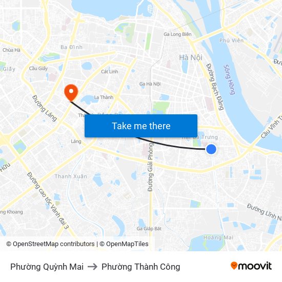 Phường Quỳnh Mai to Phường Thành Công map