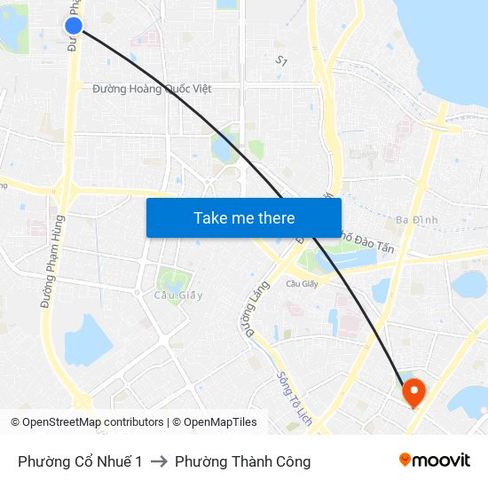 Phường Cổ Nhuế 1 to Phường Thành Công map