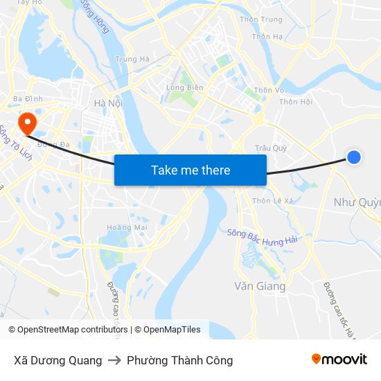 Xã Dương Quang to Phường Thành Công map