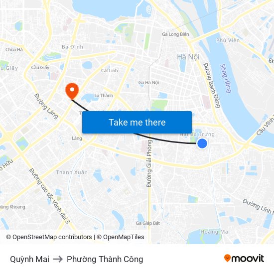 Quỳnh Mai to Phường Thành Công map