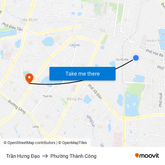 Trần Hưng Đạo to Phường Thành Công map