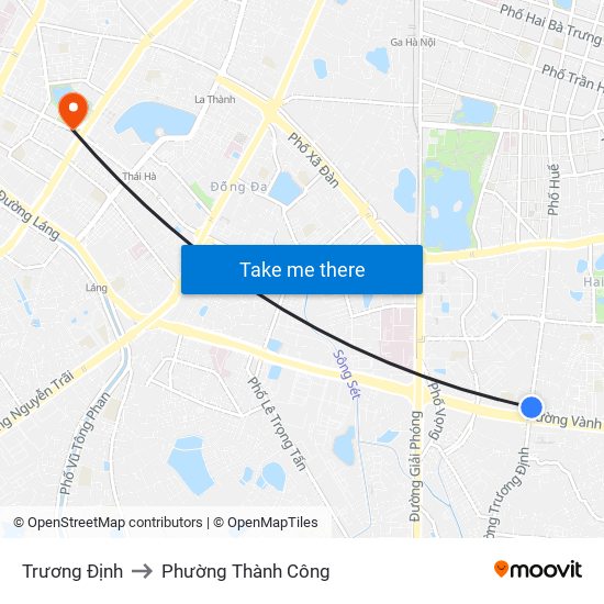 Trương Định to Phường Thành Công map