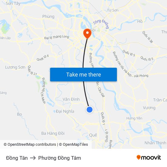 Đồng Tân to Phường Đồng Tâm map