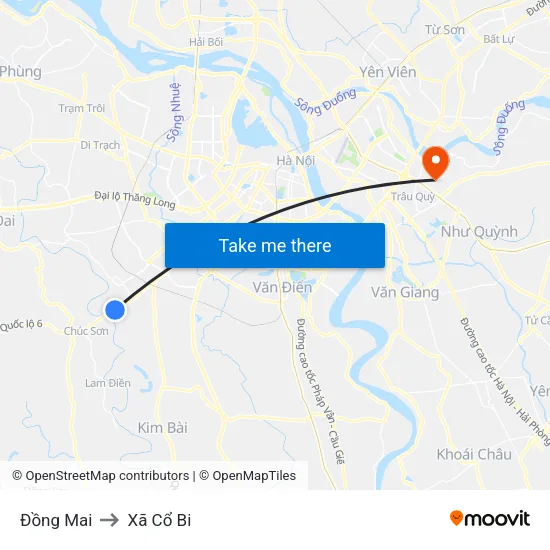 Đồng Mai to Xã Cổ Bi map