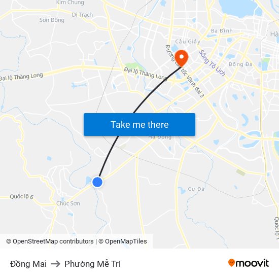 Đồng Mai to Phường Mễ Trì map