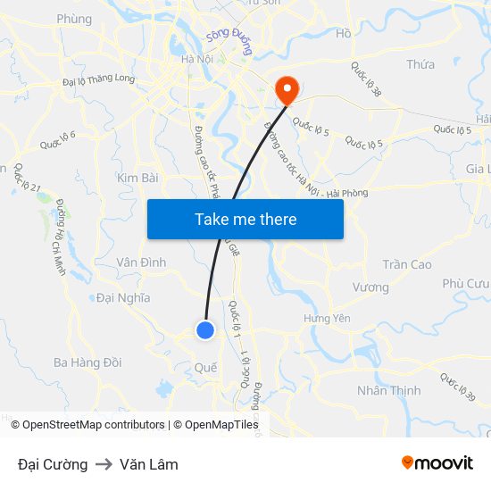 Đại Cường to Văn Lâm map