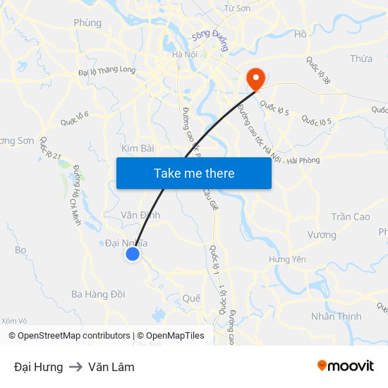 Đại Hưng to Văn Lâm map