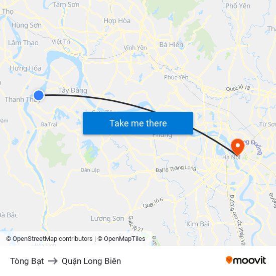 Tòng Bạt to Quận Long Biên map