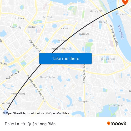 Phúc La to Quận Long Biên map