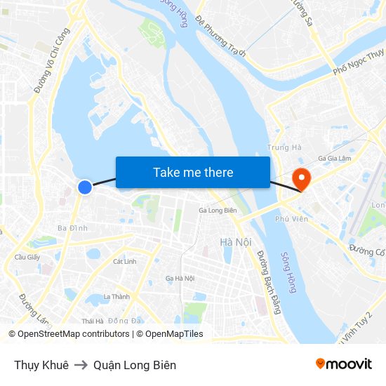 Thụy Khuê to Quận Long Biên map