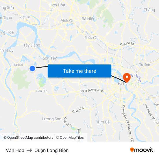 Vân Hòa to Quận Long Biên map