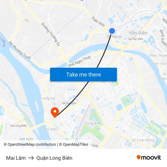 Mai Lâm to Quận Long Biên map