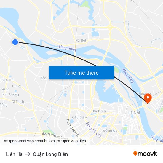 Liên Hà to Quận Long Biên map