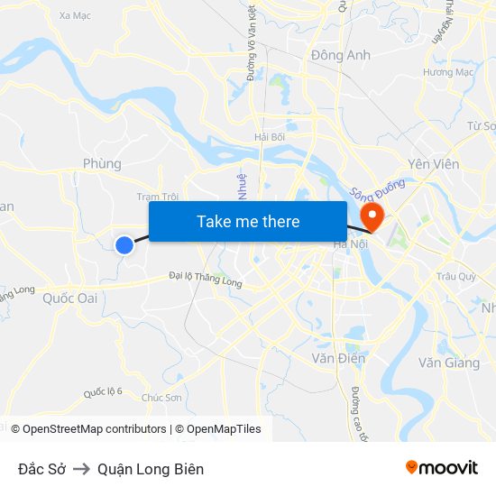 Đắc Sở to Quận Long Biên map