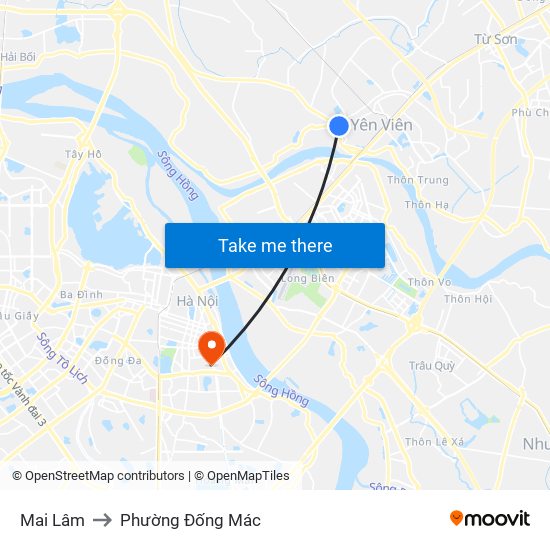 Mai Lâm to Phường Đống Mác map