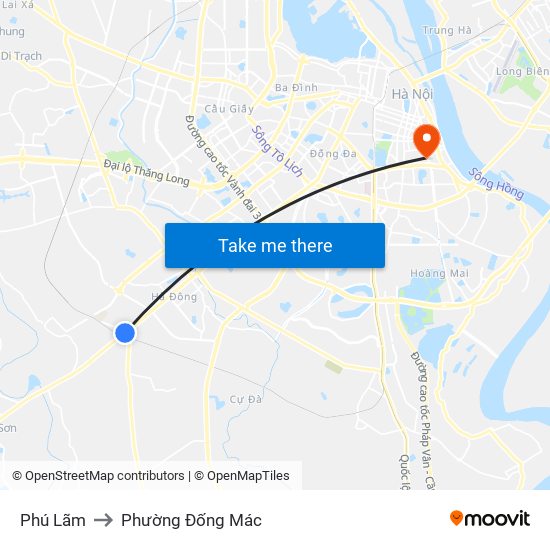 Phú Lãm to Phường Đống Mác map