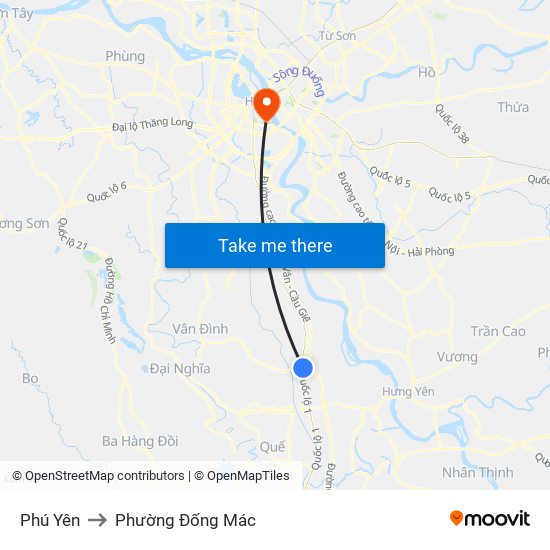 Phú Yên to Phường Đống Mác map