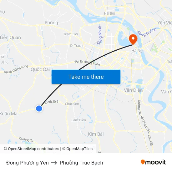 Đông Phương Yên to Phường Trúc Bạch map