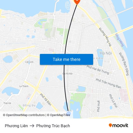 Phương Liên to Phường Trúc Bạch map