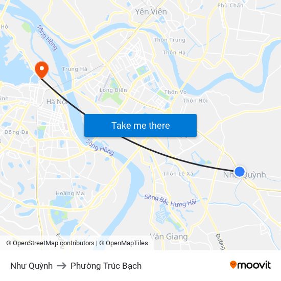 Như Quỳnh to Phường Trúc Bạch map