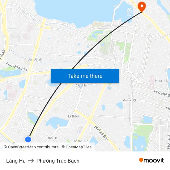 Láng Hạ to Phường Trúc Bạch map