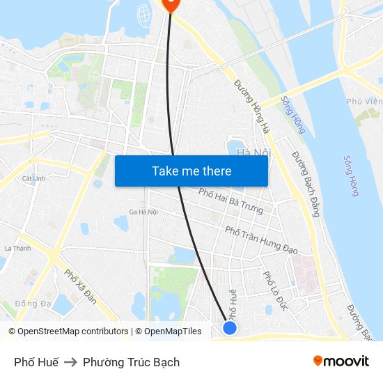 Phố Huế to Phường Trúc Bạch map