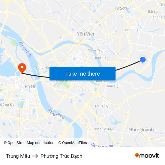 Trung Mầu to Phường Trúc Bạch map